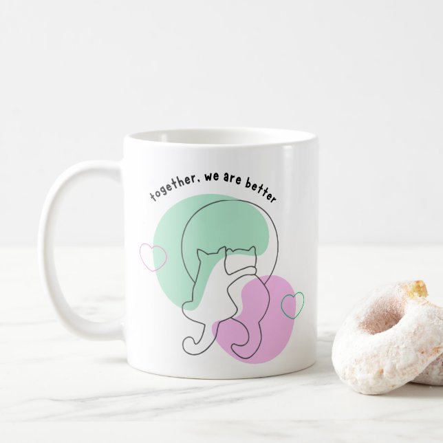 De Café Casal personalizado, juntos somos melhores, caneca (Com Donut)