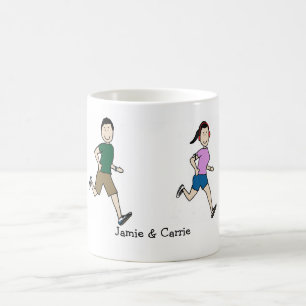De Café Casal Running - caneca personalizada dos desenhos