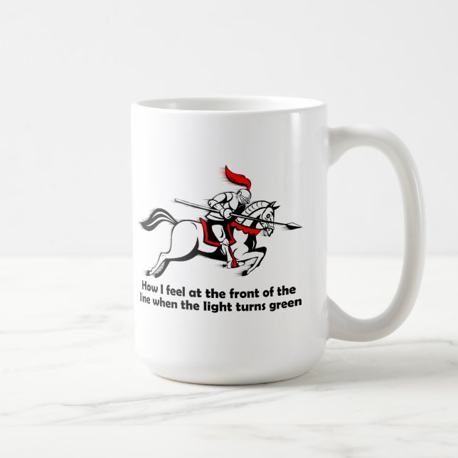 De Café Cavaleiro da Luz Verde Caneca Engraçada (Direita)