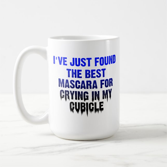 De Café Chorando no Meu Cubículo Caneca Divertida para Esc (Esquerda)