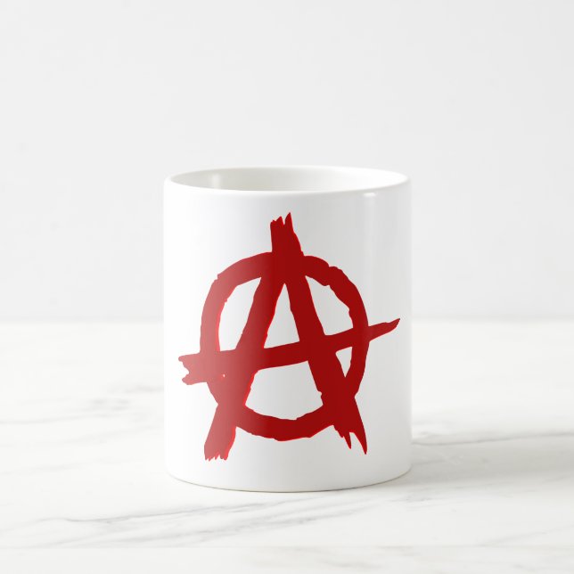 De Café Círculo vermelho da anarquia uma caneca branca (Centro)