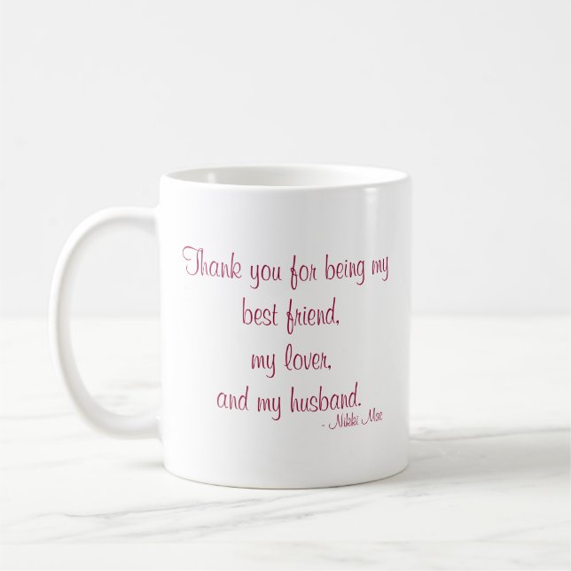De Café Citações com a caneca do "amor" da mensagem (Esquerda)