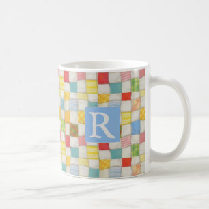 De Café Cobertura Maluca Caneca Branca + Texto / Azul