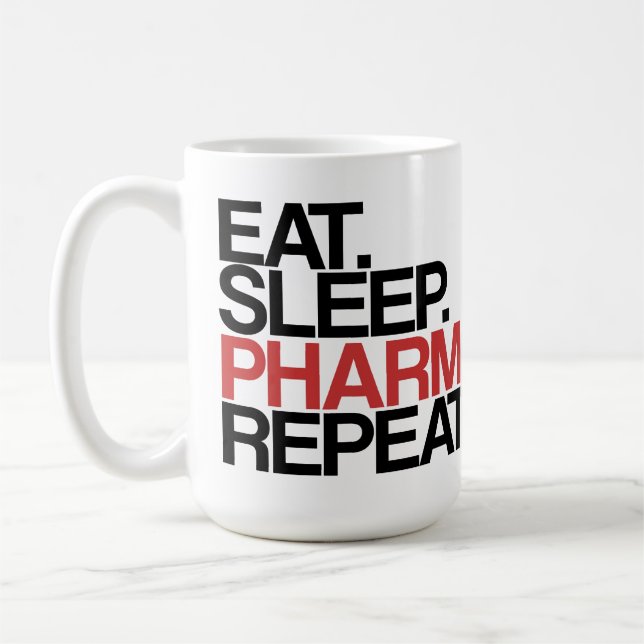 De Café Coma. Sono. Farmácia. Repetição. Caneca (Esquerda)