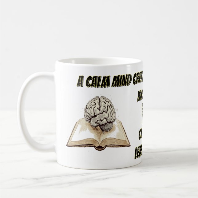De Café Combustível Cerebral Apenas – Caneca Motivacional (Esquerda)