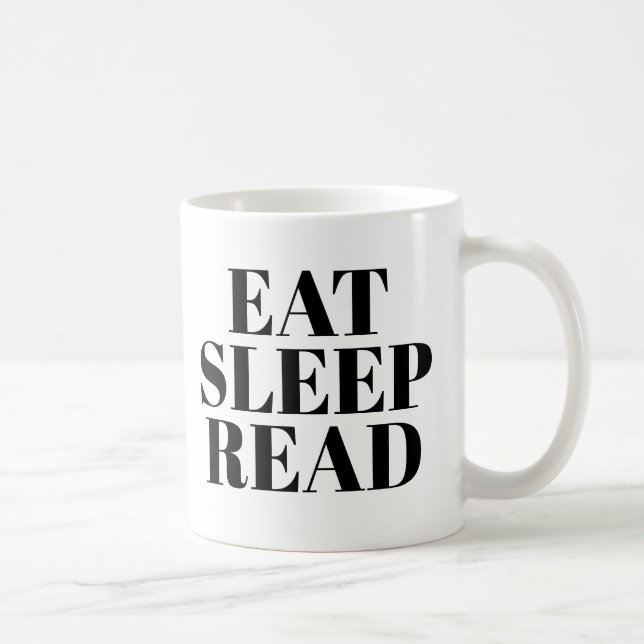 De Café Comer Suspensão Ler caneca | Cute Book Lover Mug (Direita)