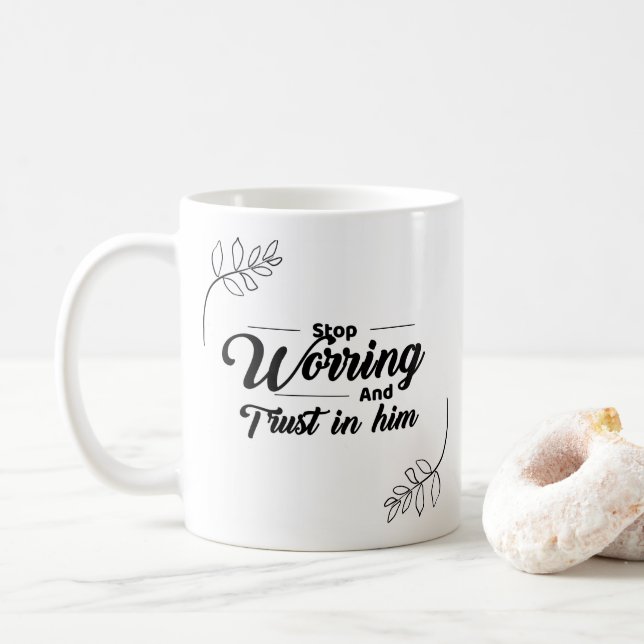 De Café "Confie na Preocupação: Uma Caneca para Inspirar a (Com Donut)