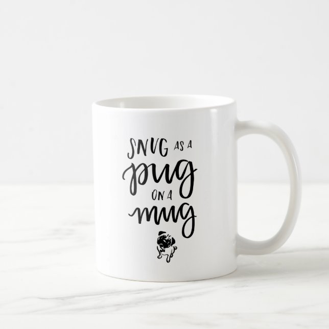 De Café Confortavelmente como um Pug em uma caneca (Direita)