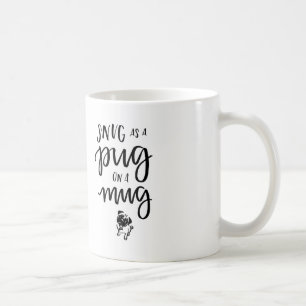 De Café Confortavelmente como um Pug em uma caneca