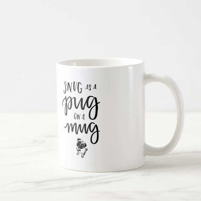 De Café Confortavelmente como um Pug em uma caneca (Direita)