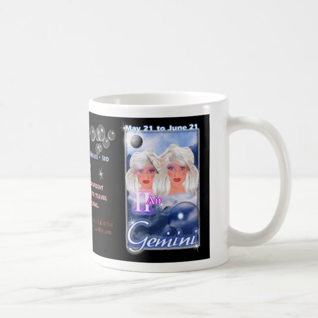 De Café Copo ou caneca do zodíaco dos Gêmeos (Direita)