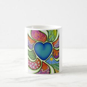 De Café Coração azul da caneca do amor