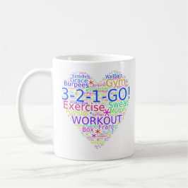 De Café Coração do exercício - caneca Crossfit-Inspirada