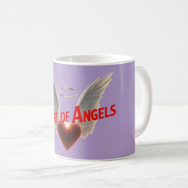De Café Coração dos Anjos! Caneca (Frente Esquerda)