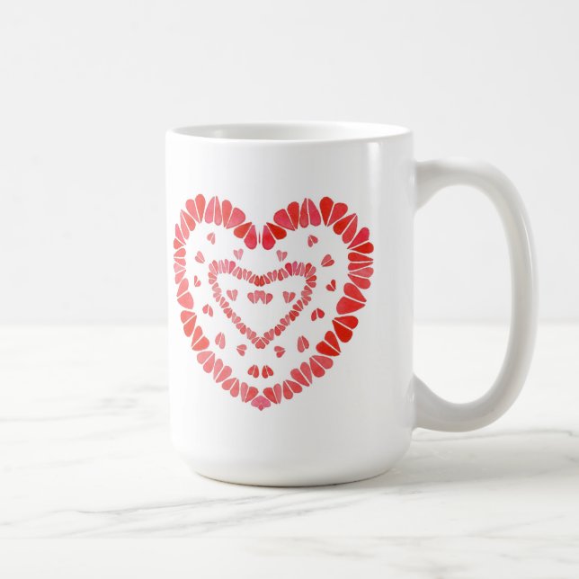 De Café CORAÇÕES DOCES Caneca Alta Branca (Direita)