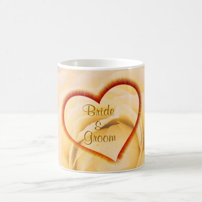 De Café Corações que Wedding a caneca do favor (Centro)