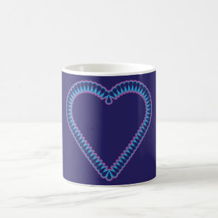 De Café Corações rosa e magenta em caneca