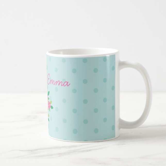 De Café Coruja cor-de-rosa em uma caneca personalizada (Direita)