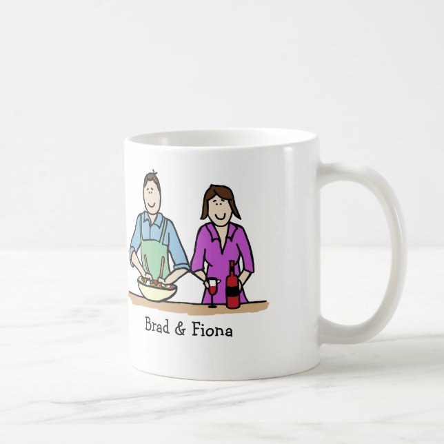 De Café Cozinhando o casal - caneca personalizada dos (Direita)