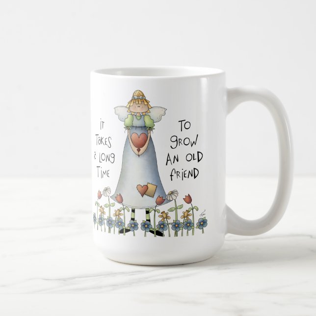 De Café Cresça uma caneca branca clássica do amigo (Direita)