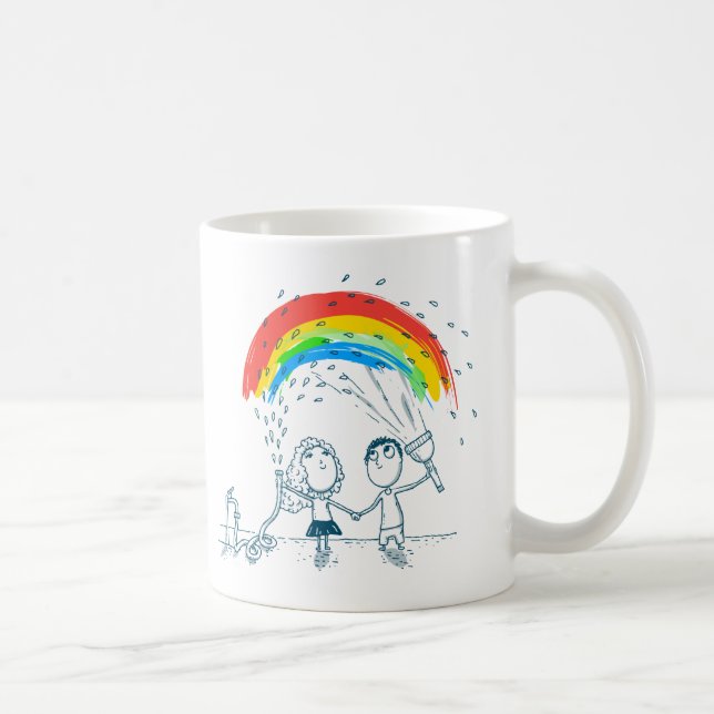 De Café Criando o arco-íris ame junto a caneca do casal (Direita)