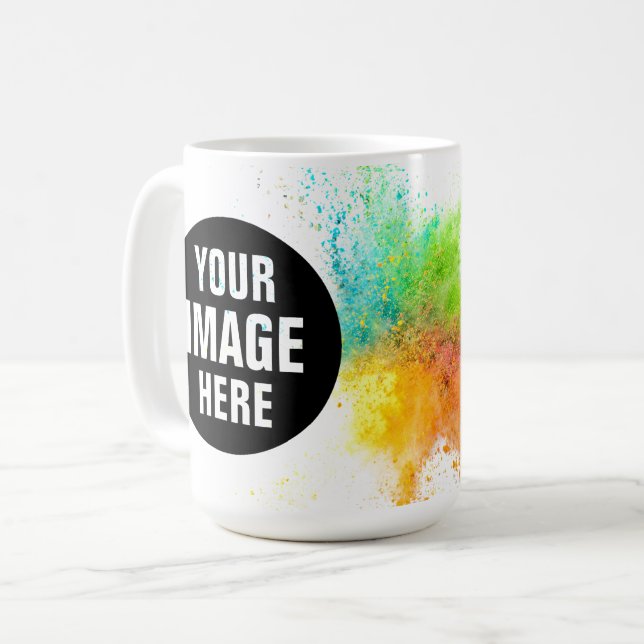 De Café Crie Seu Próprio Caneca Clássica 15oz (Frente Esquerda)