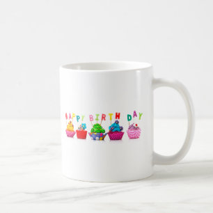 De Café Cupcakes do feliz aniversario - caneca