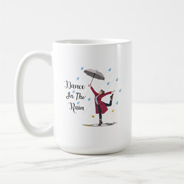De Café Dança Na Caneca Da Chuva (Esquerda)