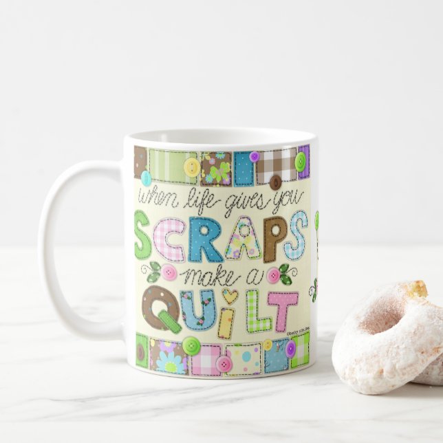 De Café "Das sucatas estofar" personalizou a caneca (Com Donut)