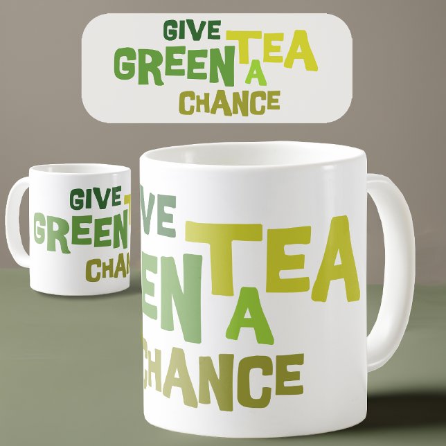 De Café Dê uma Chance ao Chá Verde Caneca ("Elegance in Every Sip, Green Tea Bliss" 🍵)