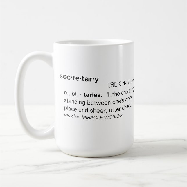 De Café Definição do secretário Engraçado Caneca (Esquerda)