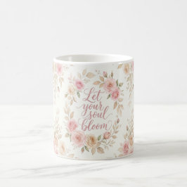 De Café Deixe Sua Alma Florescer Caneca Floral – Aquarela 
