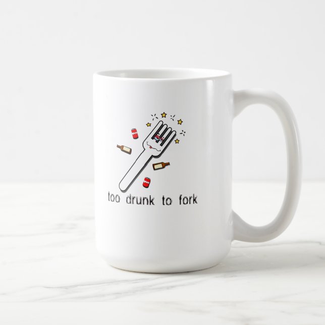 De Café Demasiado bêbedo para bifurcar-se caneca (Direita)