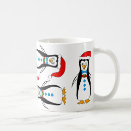 De Café Design cómico do pinguim na caneca do café/chá