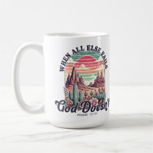 De Café Deus Não Falha Caneca Cristã Deserto Vintage