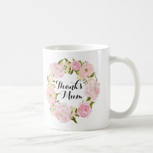 De Café Dia das mães floral da caneca do rosa da mãe dos