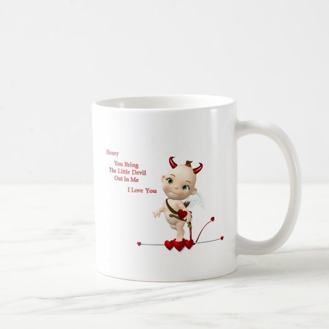 De Café diabo do lil, caneca do envelope do Cupido (Direita)