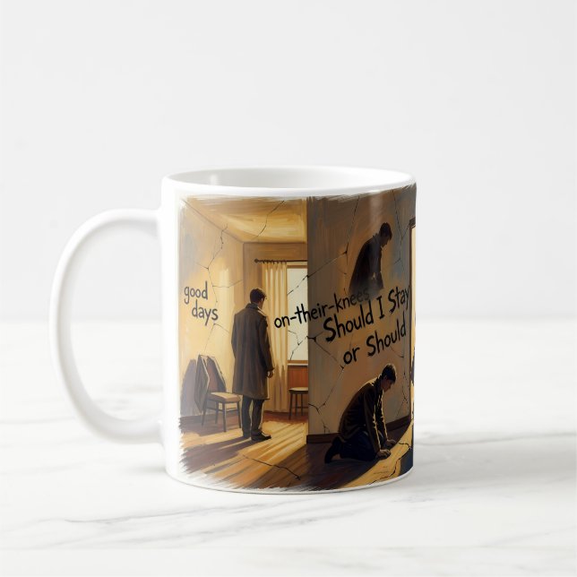 De Café Dias Felizes Passados Devo Ficar ou Ir Caneca (Esquerda)