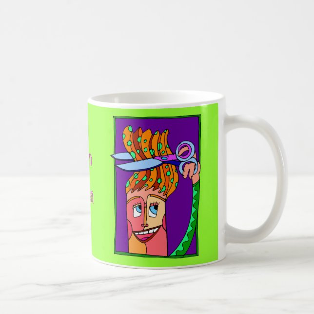 De Café Divertimento do cabeleireiro e caneca colorida (Direita)