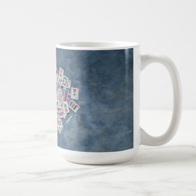 De Café do azulejo da caneca do mah do jongg palhaço azul (Direita)
