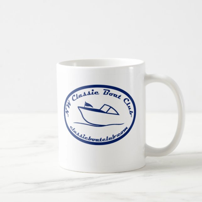 De Café Do clube clássico do barco do nanowatt caneca azul (Direita)