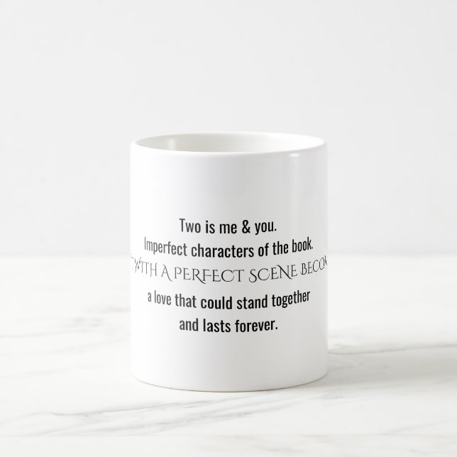 De Café Dois são mim & você caneca branca clássica do amor (Centro)