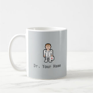 De Café Doutor feito sob encomenda Caneca do pixel