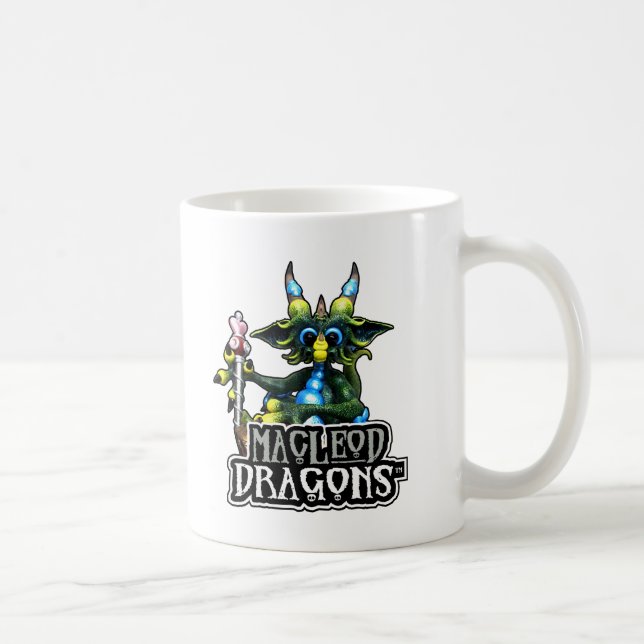 De Café Dragão verde 11oz do tesouro da DM. Caneca (Direita)