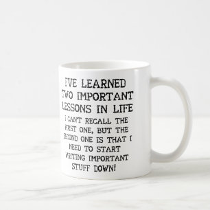 De Café Duas Lições Importantes Caneca Divertida ou Caneca