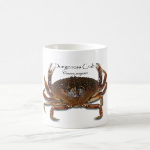 De Café Dungeness real, caranguejo 3D, caneca do branco do