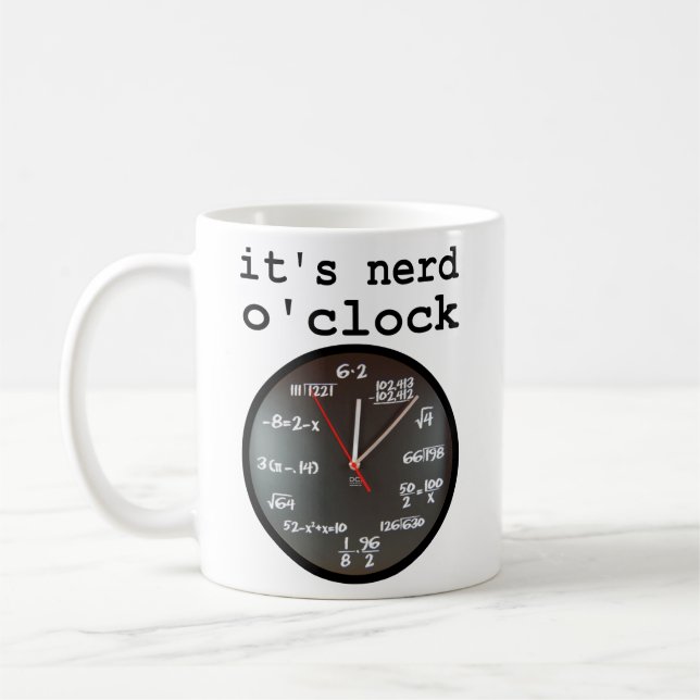 De Café É Caneca Relógio Engraçado Humor Hora do Nerd (Esquerda)