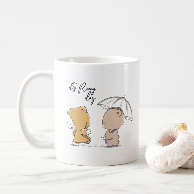 De Café É dia chuvoso | 11# Caneca Clássica (Com Donut)