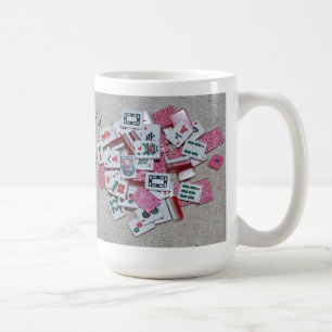 De Café É isso. caneca cor-de-rosa do azulejo do brilho