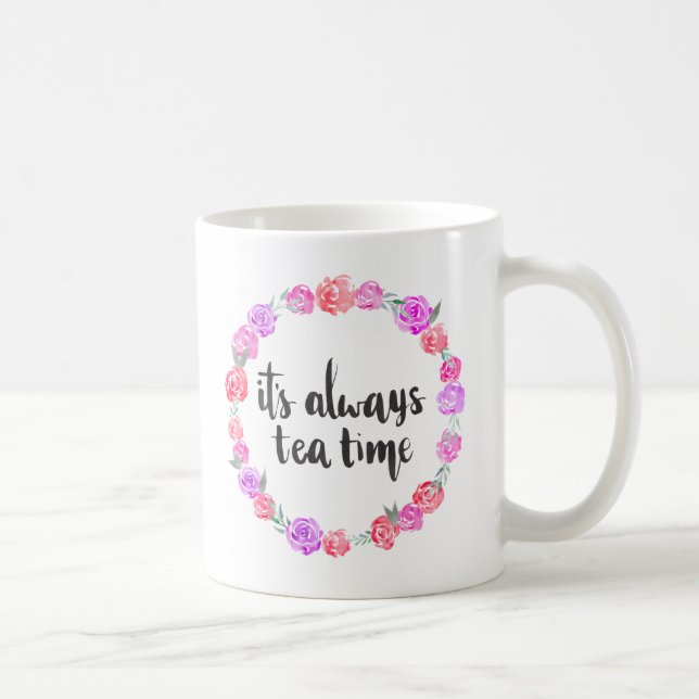 De Café É sempre caneca floral do tempo do chá (Direita)